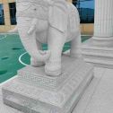 固原 白麻花岗岩动物异形石雕-大象