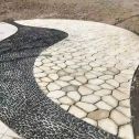 固原 黄金麻冰裂纹地铺石工地铺装案例