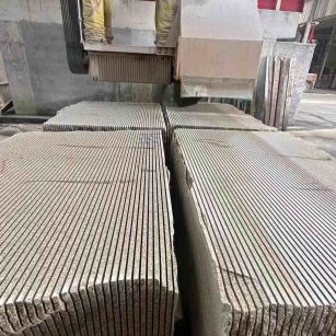 固原 车间生产日常，黄金麻白麻花岗岩