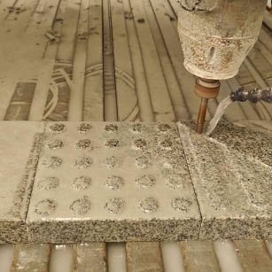 固原 芝麻白花岗岩石材盲人石、盲道石、盲点石