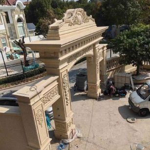 固原 黄金麻荔枝面花岗岩别墅门楼