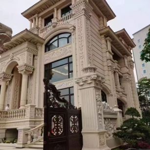 固原 黄金麻花岗岩别墅外墙干挂效果展示