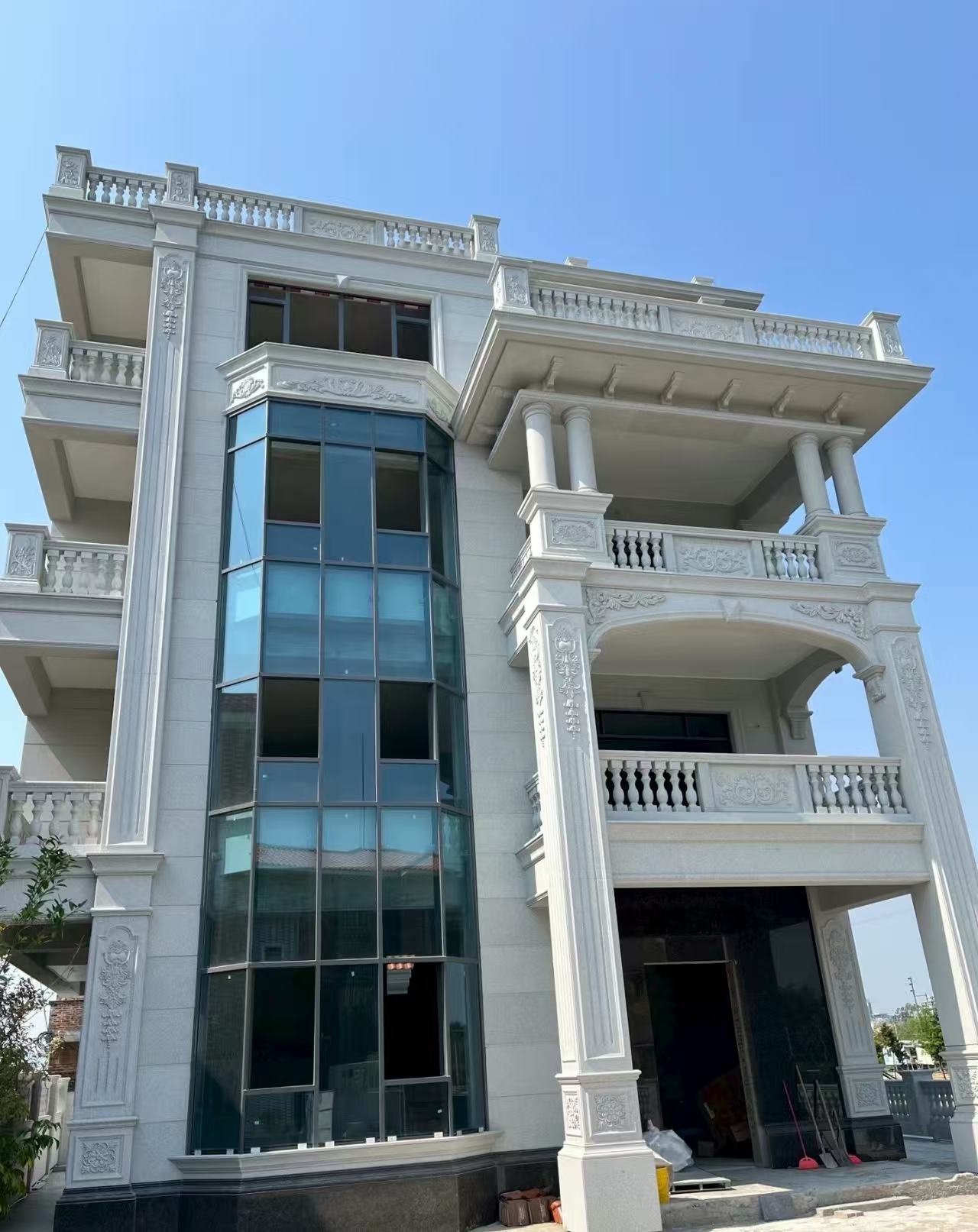 固原 白麻花岗岩别墅外墙干挂效果展示