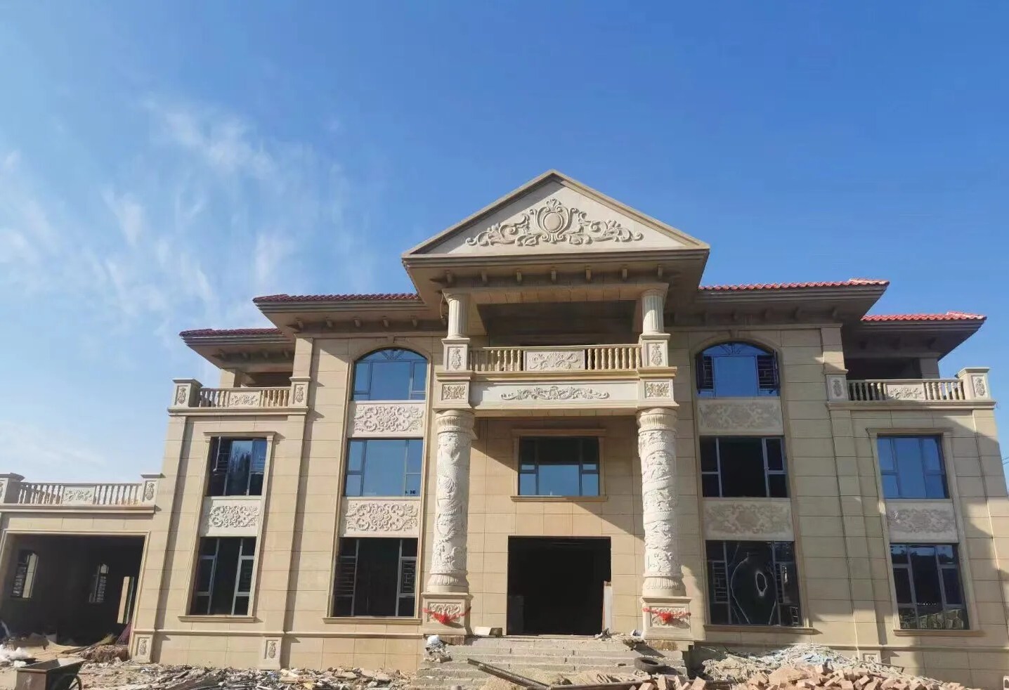 固原 黄金麻花岗岩别墅外墙干挂