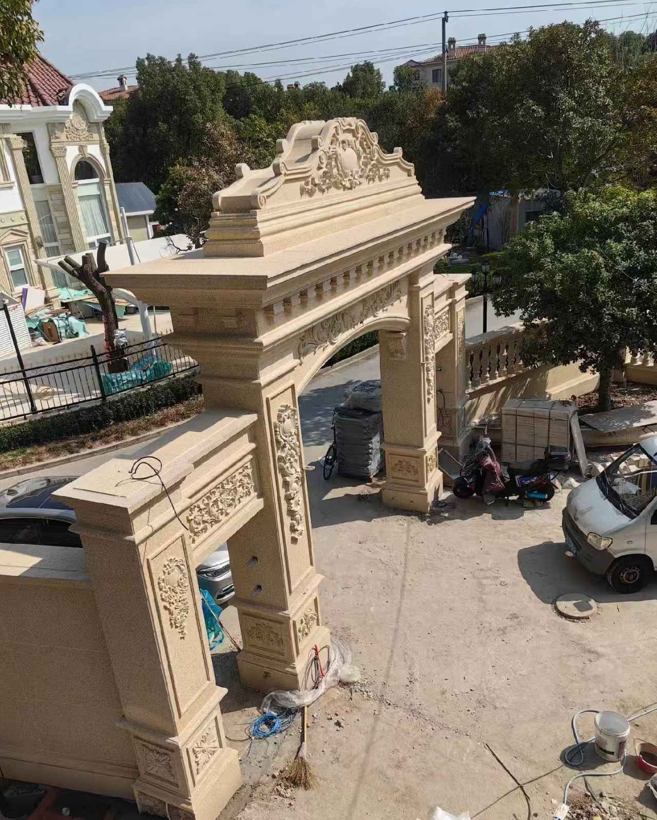 固原 黄金麻荔枝面花岗岩别墅门楼