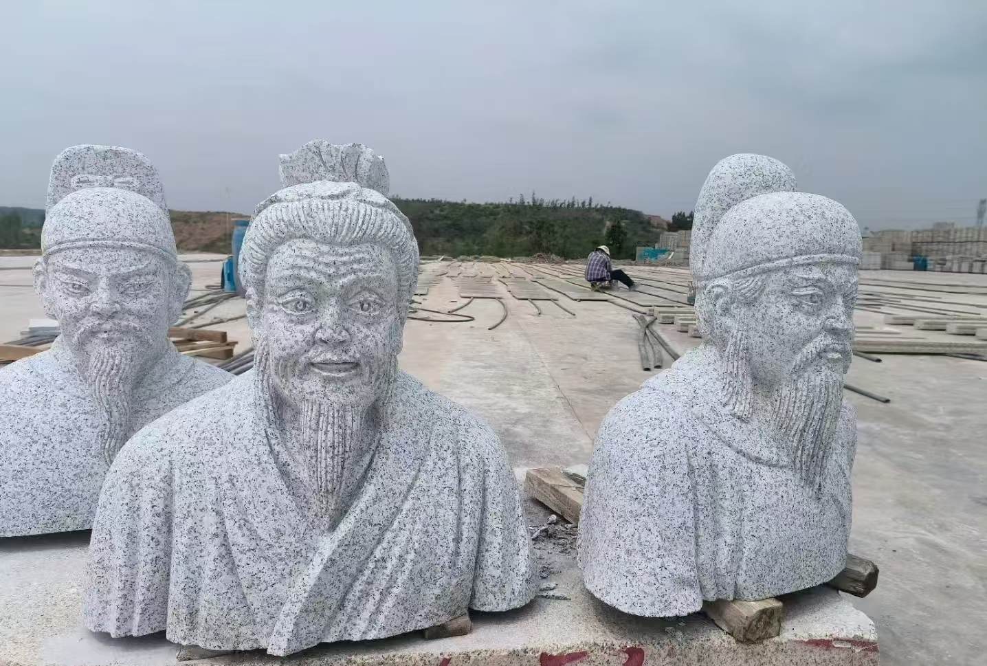 固原 白麻花岗岩石材人物立体雕刻
