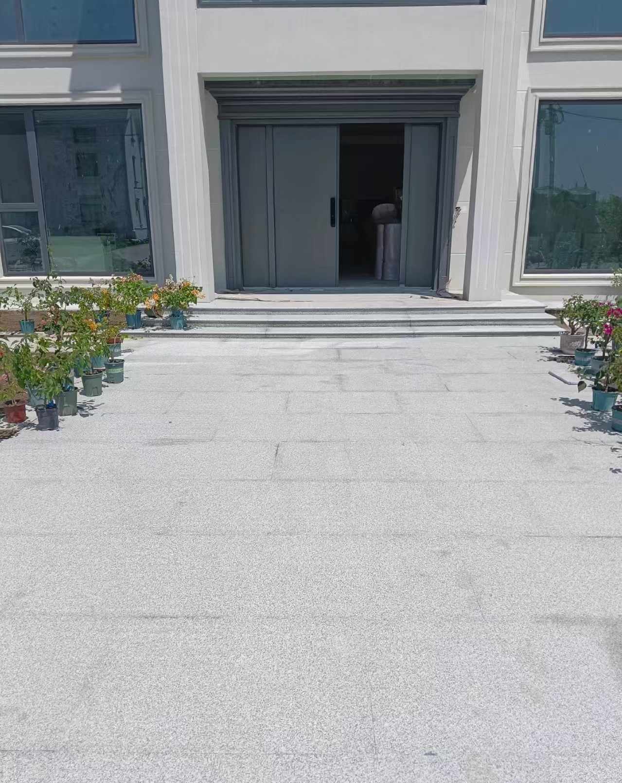 固原 芝麻白花岗岩地铺石地面铺装