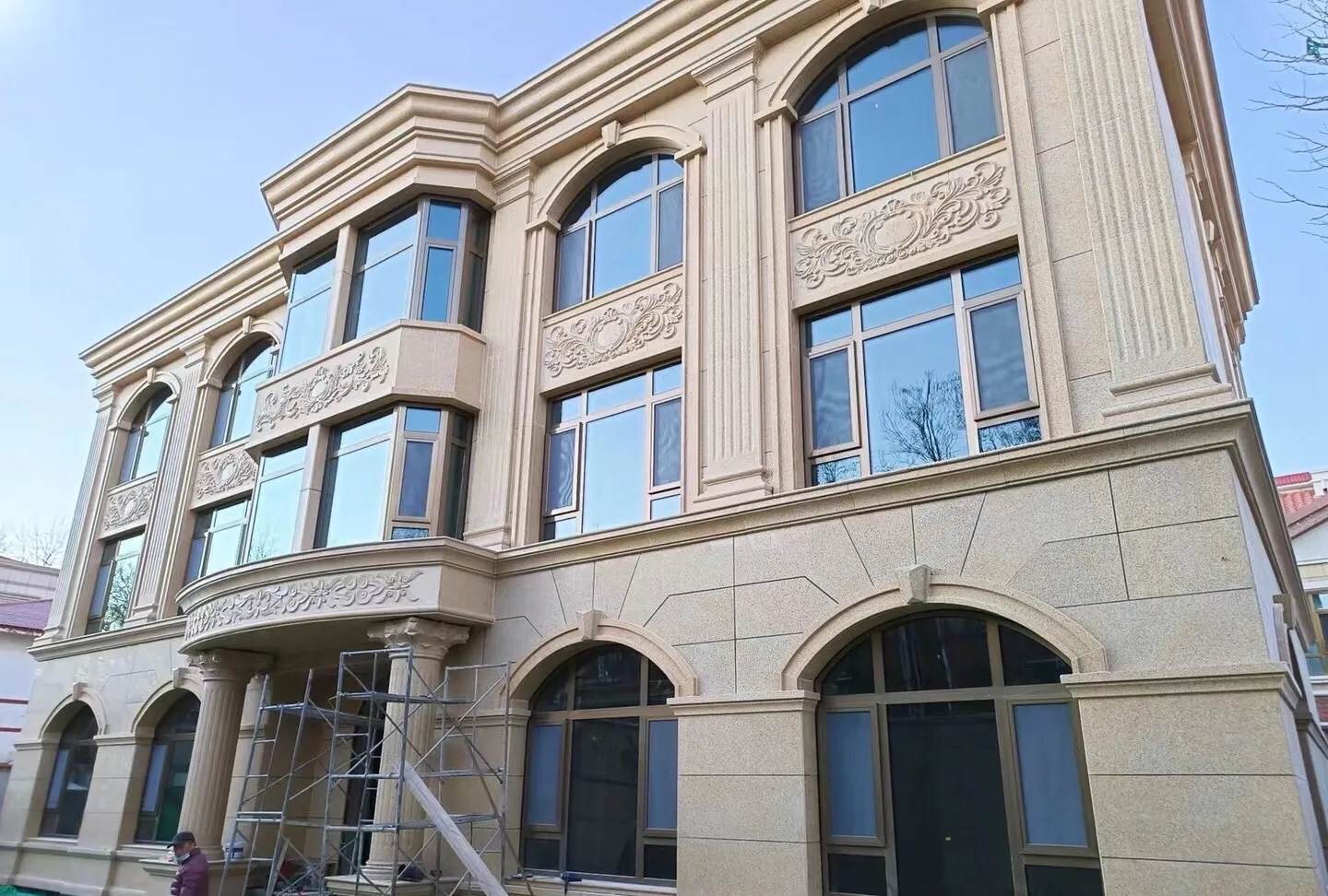 固原 黄金麻花岗岩别墅外墙干挂